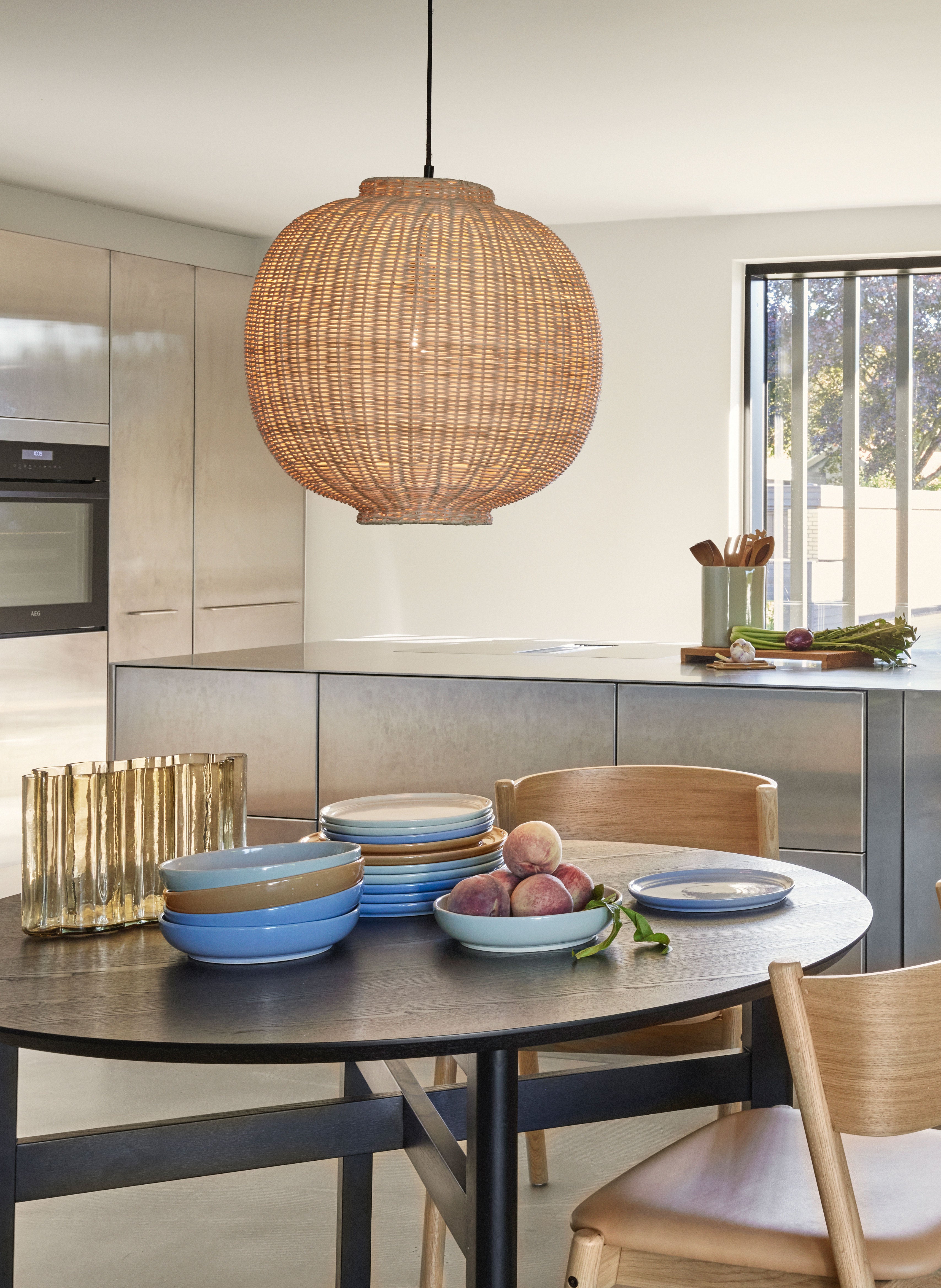 Chand rund pendel, Natur - H43 cm